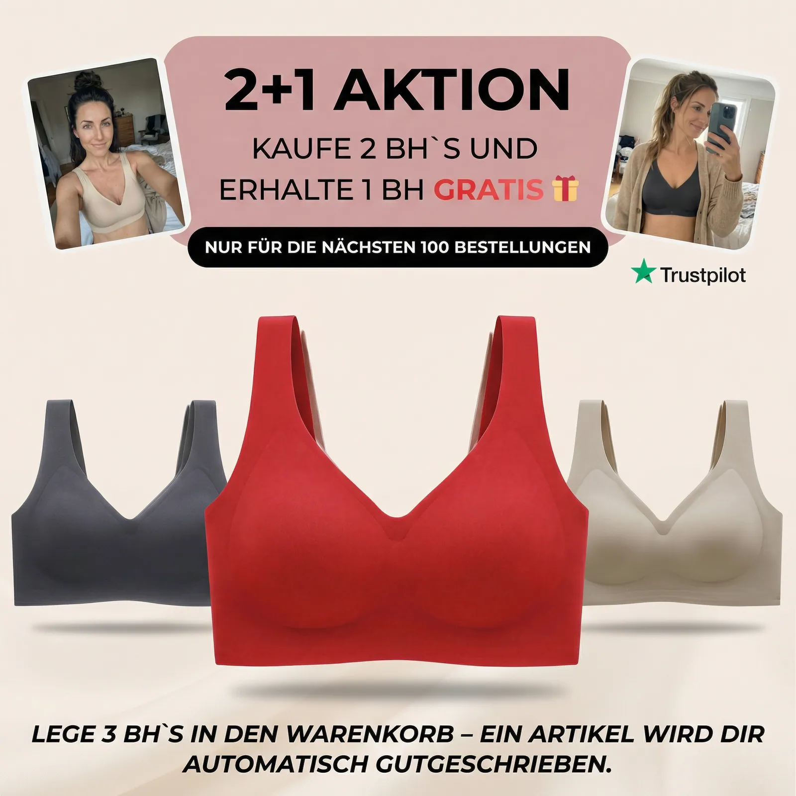 Lumive nahtloser Premium BH im 2+1-Angebot